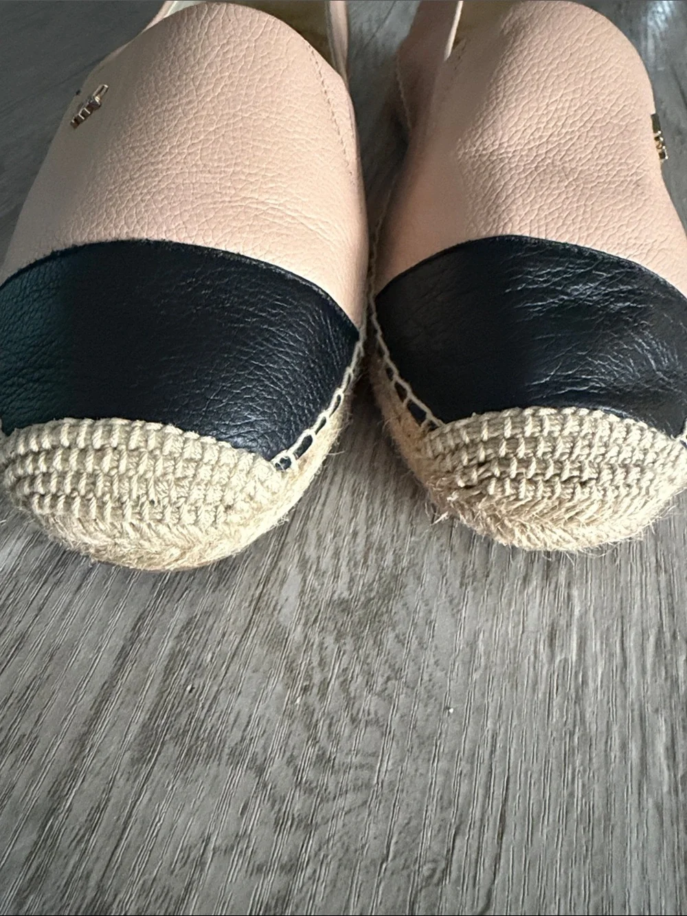 Michael Kors Two-Tone Blush and Black Espadrille Flats 8.5